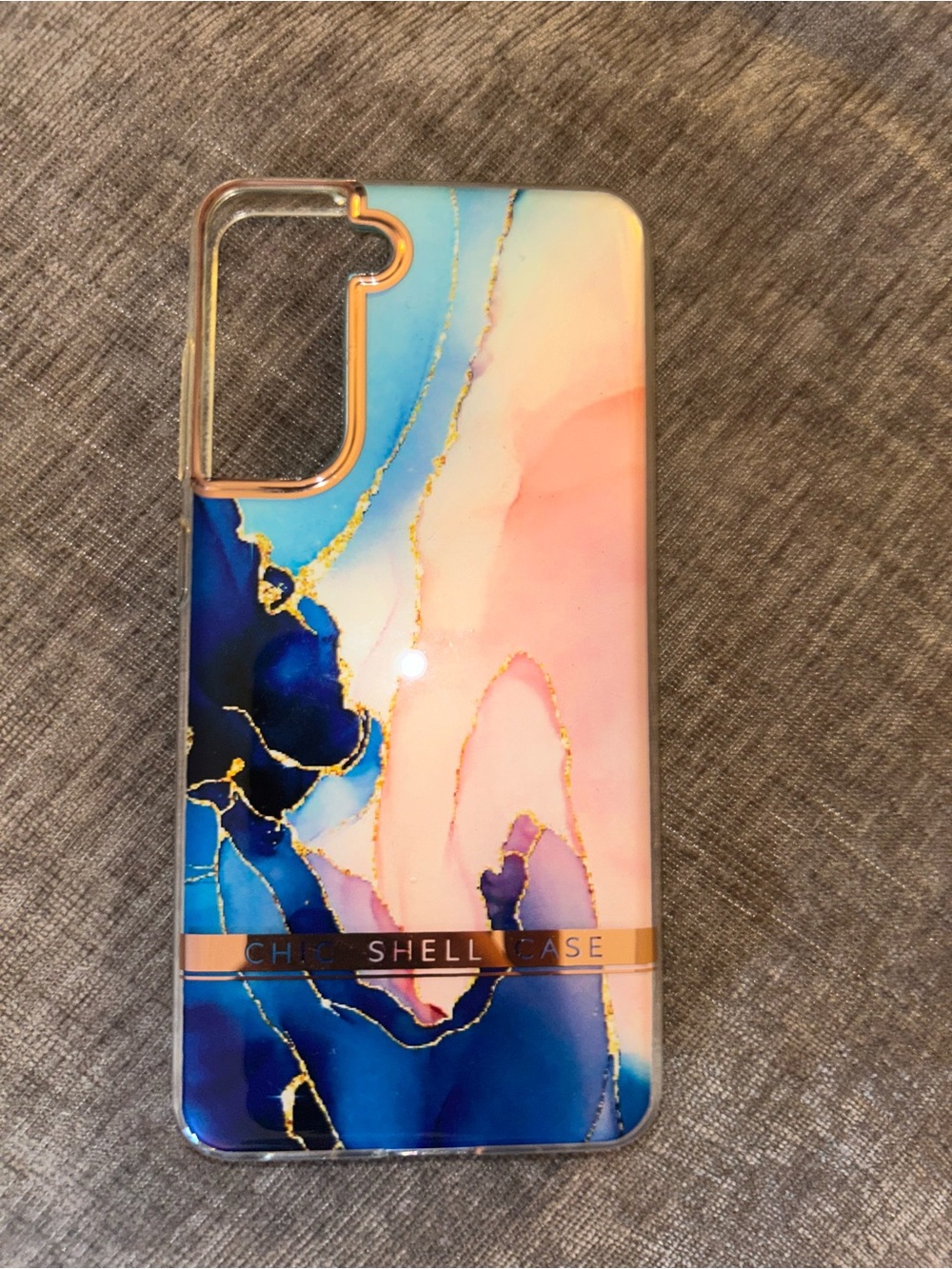Samsung S21 FE phone case 
Blue & Pink Marble Protective Phone Case - Unbranded